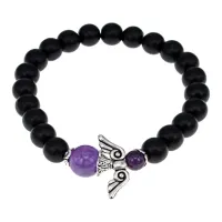 Браслет Ангел-хранитель, шунгит и аметист BSAE002
