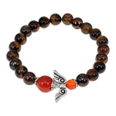 Браслет Ангел-хранитель, тигровый глаз и сердолик BSAE003