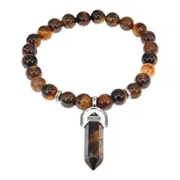 Браслет Кристалл, 8мм, тигровый глаз BSBJE-004