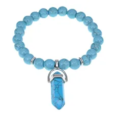 Браслет Кристалл, 8мм, бирюза BSBJE-007