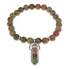 Браслет Кристалл, 8мм, унакит BSBJE-009