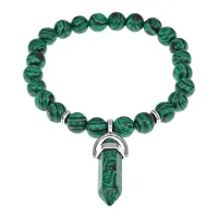 Браслет Кристалл, 8мм, малахит BSBJE-010