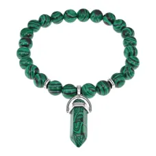 Браслет Кристалл, 8мм, малахит BSBJE-010