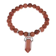 Браслет Кристалл, 8мм, коричневый авантюрин BSBJE-011