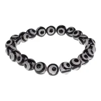 Браслет с бусинами Дзи 3 глаза, 8мм BSDZ-043-01