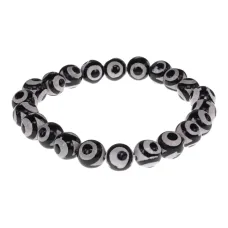 Браслет с бусинами Дзи 3 глаза, 8мм BSDZ-043-01