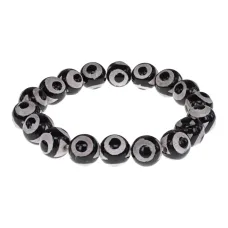 Браслет с бусинами Дзи 3 глаза, 10мм BSDZ-043-02