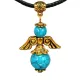 Талисман Ангел-хранитель с камнем бирюза (синт.) 3,5см AH001-G