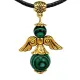 Талисман Ангел-хранитель с камнем малахит (синт.) 3,5 см AH005-G