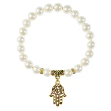 Браслет Хамса (от сглаза и зла), майорка белая BSPE-01-0001
