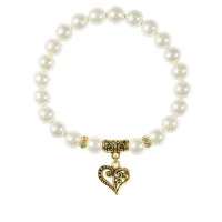 Браслет Сердце (любовь и семейное счастье), майорка белая BSPE-01-0010