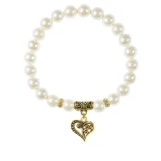 Браслет Сердце (любовь и семейное счастье), майорка белая BSPE-01-0010