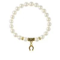 Браслет Подкова (на счастье), майорка белая BSPE-01-0018