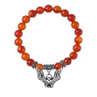 Браслет Летучая мышь (защита, счастье, успех), Сердолик BSPE-01-12