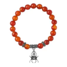 Браслет Паук (защита, трудолюбие, достаток), Сердолик BSPE-01-14