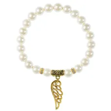 Браслет Крыло ангела (защита высших сил), майорка белая BSPE-01-2039