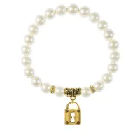 Браслет Замок (на счастье и любовь), майорка белая BSPE-01-2040