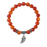 Браслет Клык (сила, мужество, воля, энергия), Сердолик BSPE-01-2077
