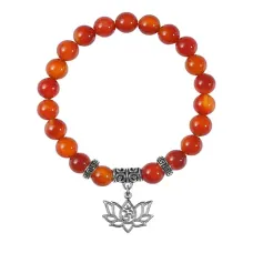Браслет Лотос и Ом (гармония и развитие), Сердолик