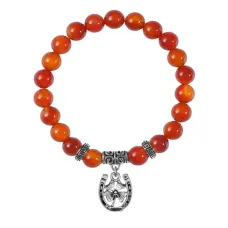 Браслет Подкова и клевер (счастье и удача), Сердолик BSPE-01-P001