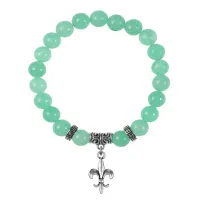 Браслет Королевская лилия (достоинство, власть, успех), Нефрит BSPE-02-04