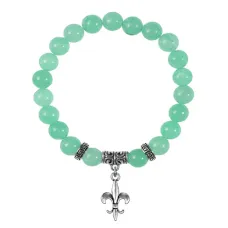 Браслет Королевская лилия (достоинство, власть, успех), Нефрит BSPE-02-04