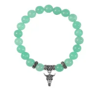Браслет Череп быка (сила, мужество, защита), Нефрит BSPE-02-2076