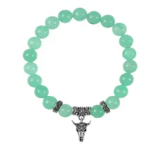 Браслет Череп быка (сила, мужество, защита), Нефрит BSPE-02-2076