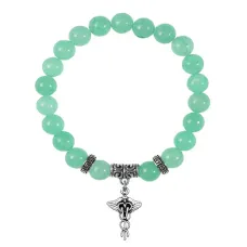 Браслет Кадуцей (здоровье, бизнес, гармония), Нефрит BSPE-02-33