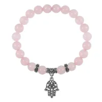 Браслет Хамса (от сглаза и зла), Розовый кварц BSPE-03-0001