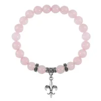 Браслет Королевская лилия (достоинство, власть, успех), Розовый кварц BSPE-03-04