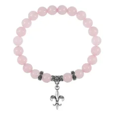 Браслет Королевская лилия (достоинство, власть, успех), Розовый кварц BSPE-03-04
