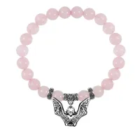 Браслет Летучая мышь (защита, счастье, успех), Розовый кварц BSPE-03-12