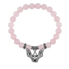 Браслет Летучая мышь (защита, счастье, успех), Розовый кварц BSPE-03-12