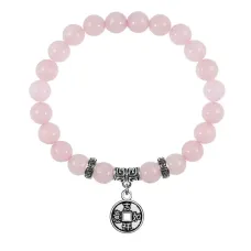 Браслет Монета (богатство), Розовый кварц BSPE-03-13