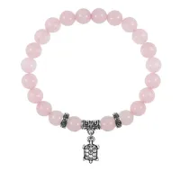 Браслет Черепаха (здоровье и долголетие), Розовый кварц BSPE-03-16