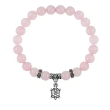 Браслет Черепаха (здоровье и долголетие), Розовый кварц BSPE-03-16