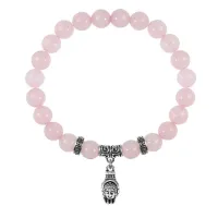 Браслет Рука Будды (защита, духовное развитие), Розовый кварц BSPE-03-2056