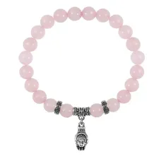 Браслет Рука Будды (защита, духовное развитие), Розовый кварц BSPE-03-2056
