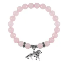 Браслет Лев (храбрость, власть, благосостояние), Розовый кварц BSPE-03-2073