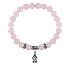 Браслет Будда (защита, духовное развитие), Розовый кварц BSPE-03-2074