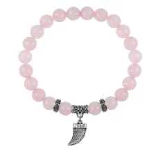 Браслет Клык (сила, мужество, воля, энергия), Розовый кварц BSPE-03-2077