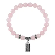 Браслет Счеты (богатство), Розовый кварц BSPE-03-21