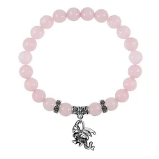 Браслет Дракон (удача, могущество, успех), Розовый кварц
