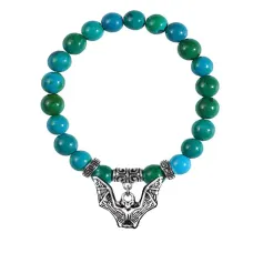 Браслет Летучая мышь (защита, счастье, успех), Хризоколла BSPE-04-12