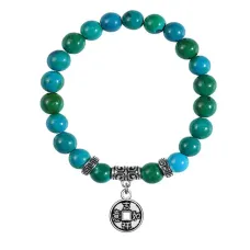 Браслет Монета (богатство), Хризоколла BSPE-04-13