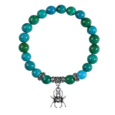 Браслет Паук (защита, трудолюбие, достаток), Хризоколла BSPE-04-14