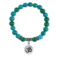 Браслет Ом (защита и духовное развитие), Хризоколла BSPE-04-18