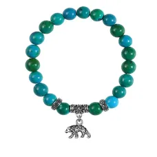 Браслет Медведь (защита, сила, победа), Хризоколла BSPE-04-19