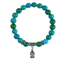 Браслет Будда (защита, духовное развитие), Хризоколла BSPE-04-2074